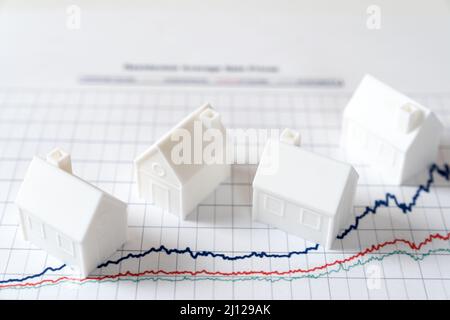 Croissance du marché des prix immobiliers Banque D'Images