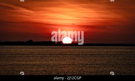 Coucher du soleil sur la plage Banque D'Images