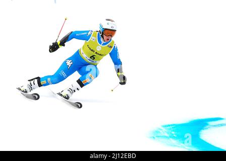 Soldeu, Andorre, Andorre. 19th mars 2022. Le skieur alpin italien Ilaria Ghisalberti s'affronte à la finale de la coupe d'Europe WomenÃs Giant Slalom FIS. (Credit image: © Brisa Palomar/Pacific Press via ZUMA Press Wire) Banque D'Images