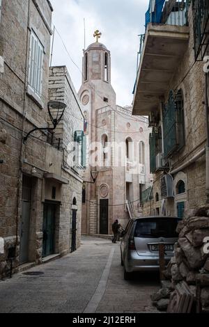 Scènes de la ville palestinienne de Bethléem en Israël. Banque D'Images