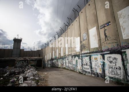 Scènes de la ville palestinienne de Bethléem en Israël. Banque D'Images