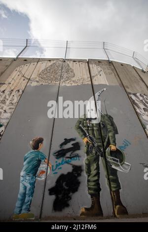 Scènes de la ville palestinienne de Bethléem en Israël. Banque D'Images