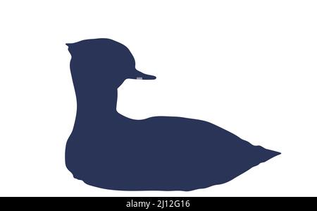 canard sur l'eau calme, silhouette Illustration de Vecteur