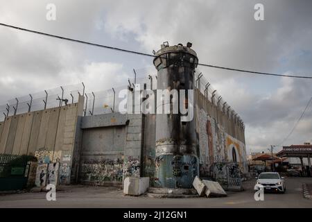 Scènes de la ville palestinienne de Bethléem en Israël. Banque D'Images