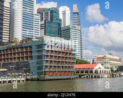Le Fullerton Bay Hotel à Marina Bay - Singapour Banque D'Images