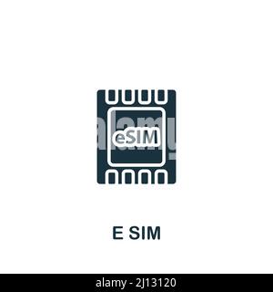 E icône SIM. Icône monochrome simple pour les modèles, la conception Web et les infographies Illustration de Vecteur