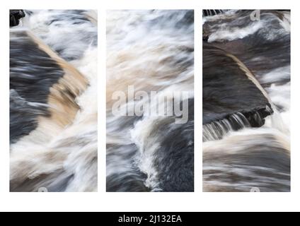 Autour du Royaume-Uni - Triptych d'eau en mouvement Banque D'Images