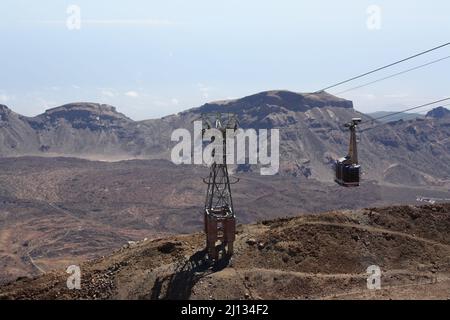 Téléphérique pour le Pico del Teide sur l'île des canaries Tenerife Banque D'Images