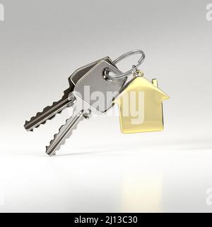 Avec des clés de chambre pendant. Banque D'Images
