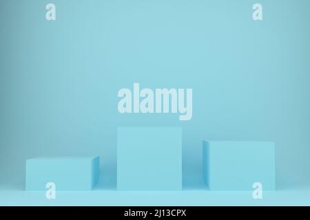 3D podium de votre vitrine de produits. Composition des plates-formes bleues. Illustration de Vector 3D. Banque D'Images