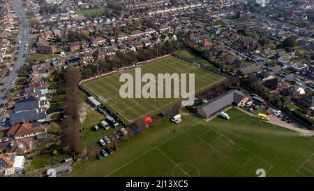 Une vue aérienne du terrain de Goldstar à Felixstowe, Suffolk, Royaume-Uni Banque D'Images