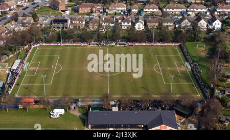 Une vue aérienne du terrain de Goldstar à Felixstowe, Suffolk, Royaume-Uni Banque D'Images