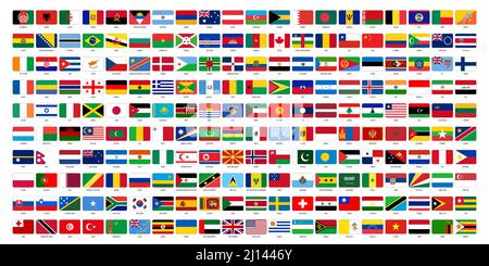 Collection drapeaux nationaux des pays du monde Illustration de Vecteur