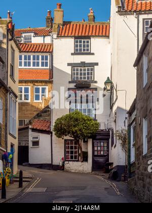 Le Laurel Inn sur New Road, Robin Hoods Bay, North Yorkshire. Banque D'Images