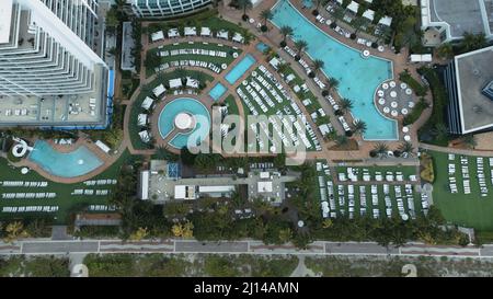 Vue aérienne d'un beach resort Banque D'Images