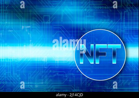 NFT - jeton non fongible, illustration du concept Banque D'Images