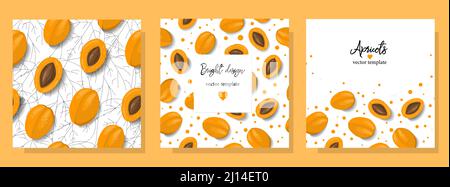 Doux motifs d'été. Texture fruitée sans couture. Abricot ou pêche. Motifs d'été éclatants. Illustration abricot. Illustration vectorielle. Illustration de Vecteur