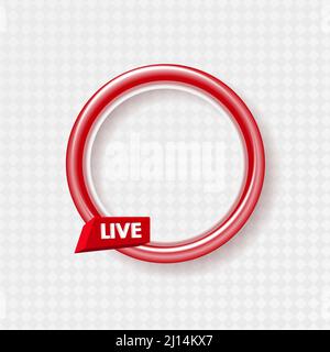 Instagram Live Icon interface, frame Live Stories, streaming vidéo. Illustration de Vecteur