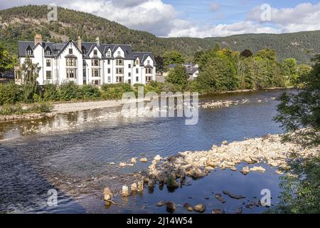 Le Monaltrie à côté de la rivière Dee à Ballater, Aberdeenshire, Écosse Royaume-Uni Banque D'Images