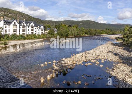 Le Monaltrie à côté de la rivière Dee à Ballater, Aberdeenshire, Écosse Royaume-Uni Banque D'Images