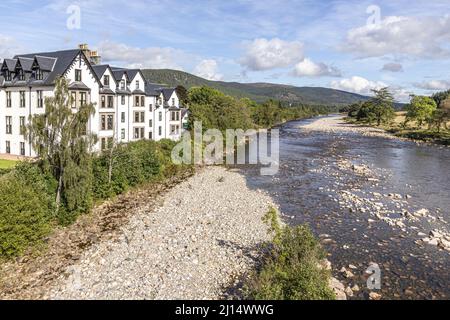 Le Monaltrie à côté de la rivière Dee à Ballater, Aberdeenshire, Écosse Royaume-Uni Banque D'Images