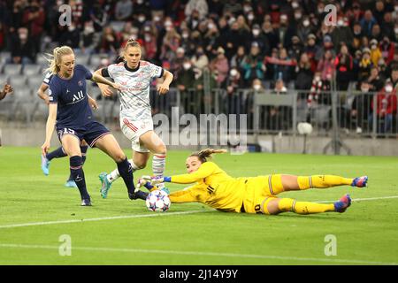 Firo: Fuvuball: Football: 03/22/2022 Ligue des champions des femmes, saison 2021/2022 quarts de finale première jambe, FC Bayern Mvºnchen - Paris Saint-Germain, Barbora Votikova, Paris Saint-Germain, PSG, Paris, chiffre entier, Banque D'Images