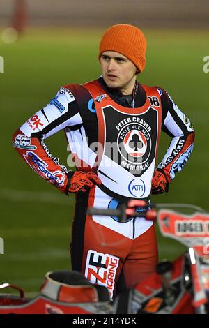 MANCHESTER, ROYAUME-UNI. MARS 21ST. Jack Smith lors du Peter Craven Memorial Trophée au National Speedway Stadium, Manchester, le lundi 21st mars 2022. (Credit: Eddie Garvey | MI News) Credit: MI News & Sport /Alay Live News Banque D'Images