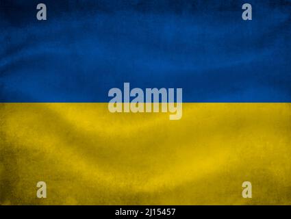 Illustration du drapeau ukrainien bleu et jaune. Banque D'Images