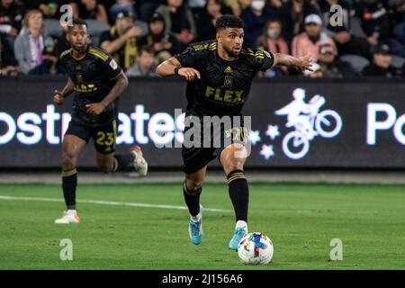 Ismael Tajouri-Shradi, milieu de terrain du FC Los Angeles (19), lors d'un match des MSL contre les Whitecaps de Vancouver, le dimanche 20 mars 2022, au banc de Califo Banque D'Images