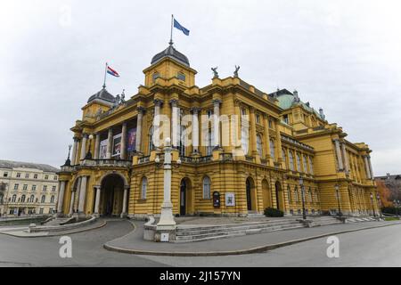 Théâtre national croate, Zagreb Banque D'Images