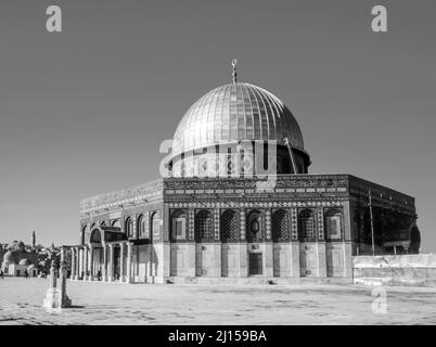 L'après-midi soleil brille sur le dôme doré de la mosquée al Aqsa à Jérusalem Banque D'Images