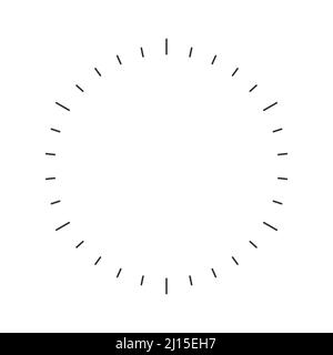 Échelle circulaire à 360 degrés du baromètre, du rapporteur de biseau, du compas, du thermomètre, du navigateur ou de l'interface de l'indicateur. Modèle d'outil de mesure circulaire. Illustration vectorielle Illustration de Vecteur