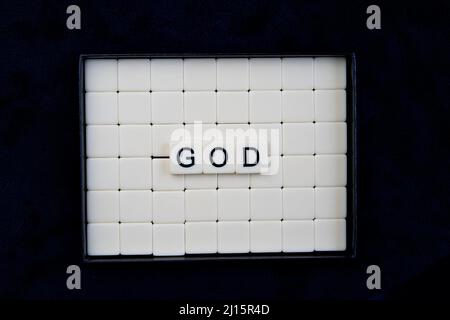Dieu : mots composés de combinaisons de lettres Banque D'Images