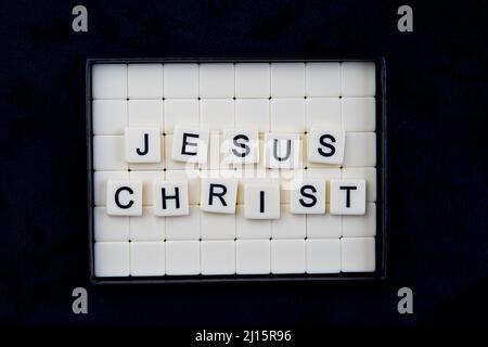 Jésus-Christ : mots composés de combinaisons de lettres Banque D'Images