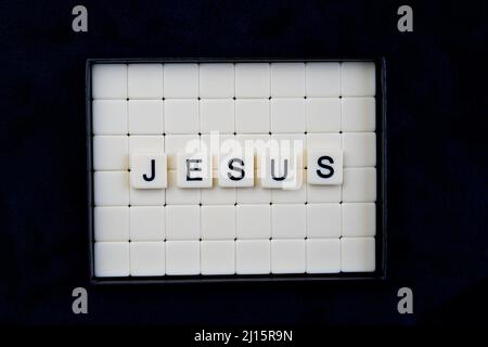 Jésus : mots composés de combinaisons de lettres Banque D'Images
