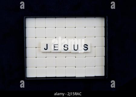 Jésus : mots composés de combinaisons de lettres Banque D'Images