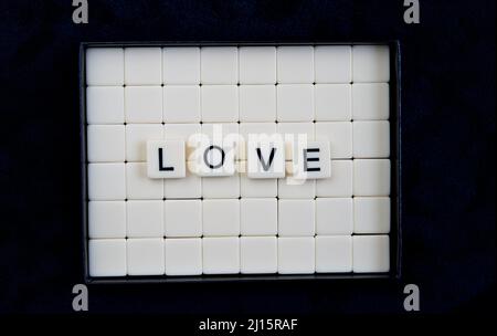 Amour : mots composés de combinaisons de lettres Banque D'Images