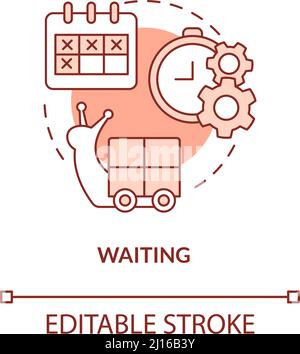 Icône de concept rouge en attente Illustration de Vecteur