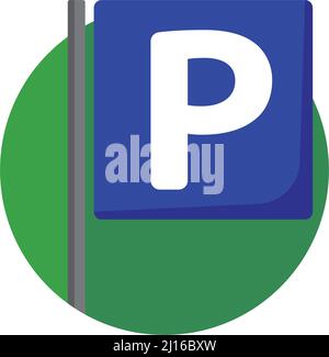 Un panneau de stationnement en forme de losange. Stationnement d'une voiture. Vecteurs modifiables. Illustration de Vecteur