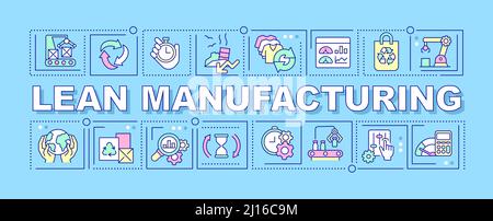 Lean Manufacturing Word concepts bannière bleue Illustration de Vecteur