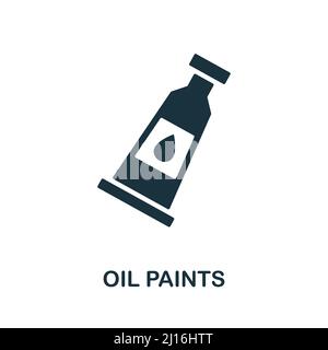 Icône peintures à l'huile. Monochrome simple Oil Paints icône pour modèles, web design et infographies Illustration de Vecteur