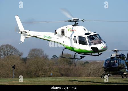 Aeropatiale AS 355 Twin Squirrel Executive hélicoptère exploité par le Groupe Gallagher Banque D'Images