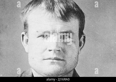 BUTCH CASSIDY (1866-1908) robeur américain de train et de banque. Son coup de feu de la prison territoriale du Wyoming en 1894 Banque D'Images