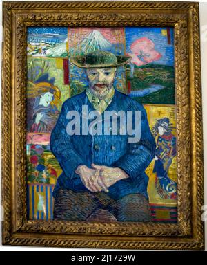 Paris, France, gros plan, intérieur, Musée Ro-din, Van Gogh peinture, 'le Pére Tanguy » Art moderne, Portrait, peintures impressionnistes Banque D'Images