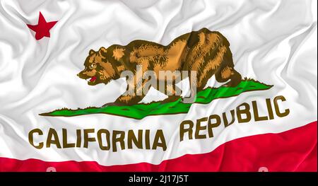 drapeau de l'état de californie. 3d rendu Banque D'Images