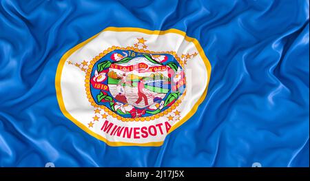 drapeau de l'état du minnesota. 3d rendu Banque D'Images