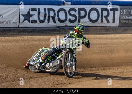 Daniel (Danny) Roi. Ipswich Witches speedway pratique. 22 mars 2022. Banque D'Images