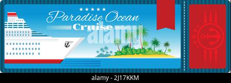Carte d'embarquement pour une croisière sur l'océan. Modèle de ticket d'expédition Illustration de Vecteur