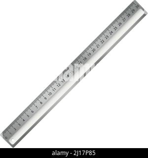 Règle réaliste. Outil mathématique. Équipement de mesure de géométrie Illustration de Vecteur