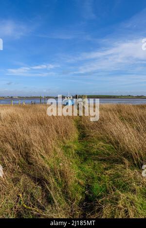 Moorings on the River Wyre Estuary près de Poulton-le-Fylde Lancashire Banque D'Images